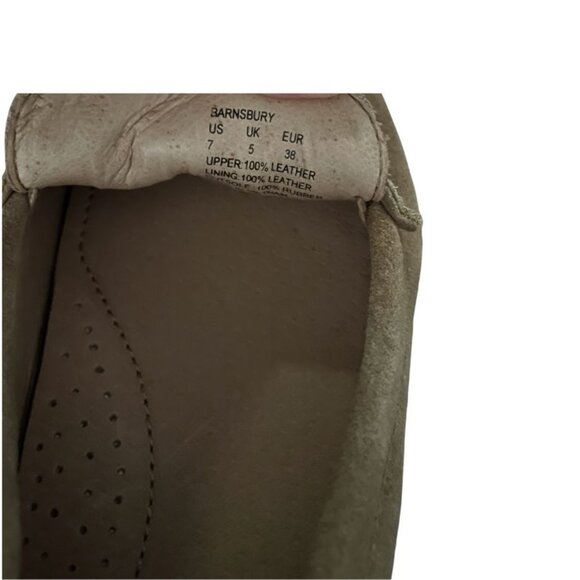 Lauren Ralph Lauren Barnsbury Tan Suede Driving Loafer Sz 7 Leather Logo Preppy - Picture 7 of 8